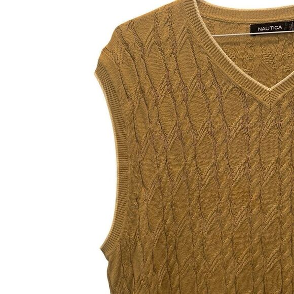 Nautica Sweater Vest Cable Knit Cotton XL - Picture 1 of 6